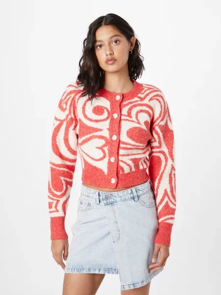Nasty Gal Geacă tricotată roșu pepene alb