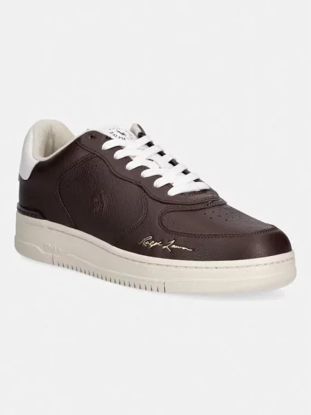 Polo Ralph Lauren Mastr Ct Sig sneakers pentru bărbați din piele maro