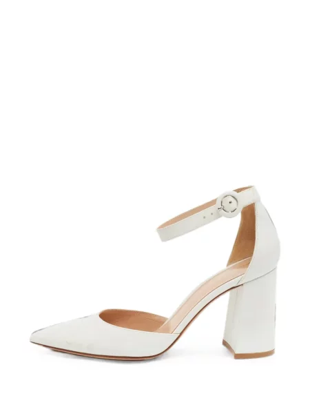 Pantofi cu toc Gianvito Rossi cu bretele alb