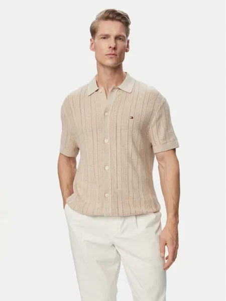 Tommy Hilfiger Koszula Pointelle beżowy
