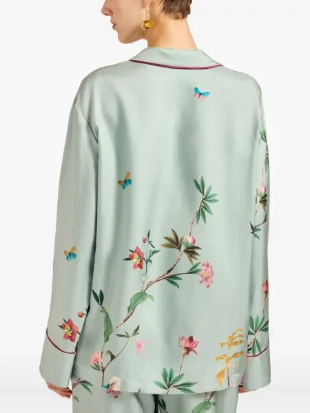 Cămașă La Doublej cu model floral albastru