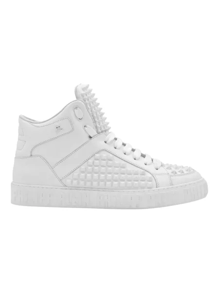 Sneakersy Philipp Plein skórzane z ćwiekami białe