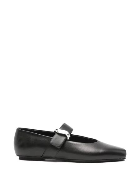 Balerini Emporio Armani din piele cu bretele negru