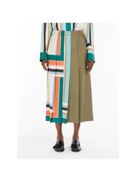 Weekend Max Mara spódnica midi rozkloszowana zielony