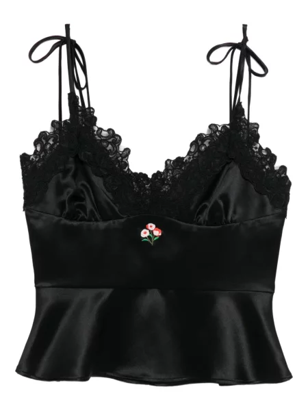 Top Cynthia Rowley din satin negru