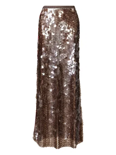 Maksi spódnica maxi Fabiana Filippi z cekinami brązowa