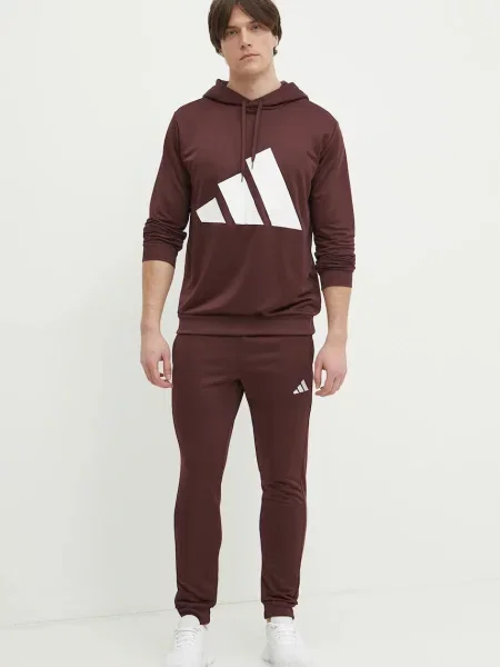 Trenirka adidas BL FT HD TS za muškarce bordo