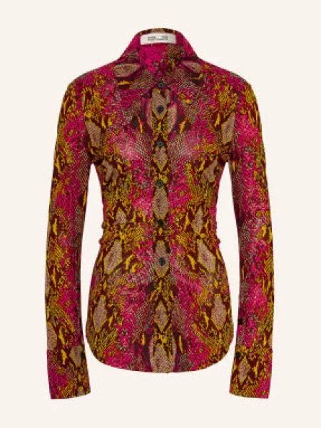 Diane Von Furstenberg Košilová Halenka Lucinda Z Džerzeje růžová / tmavě / žlutá červená