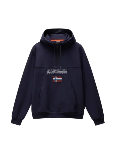 Bluza z kapturem Napapijri z kapturem niebieska