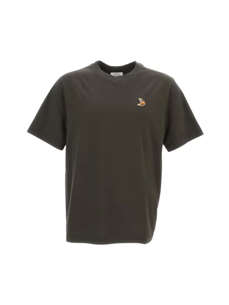 Koszulka Maison Kitsune z dżerseju brązowa