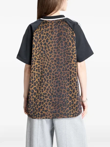 Tricou Adidas cu model leopard alb