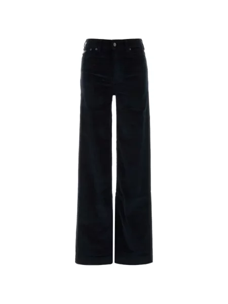 Blugi cu picior larg Lois Jeans de catifea cord albastru