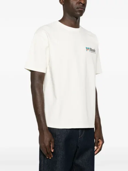 Tricou Rhude cu imagine alb