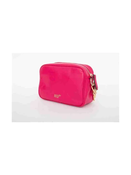 Lniana torebka Red Valentino biznesowa czerwona