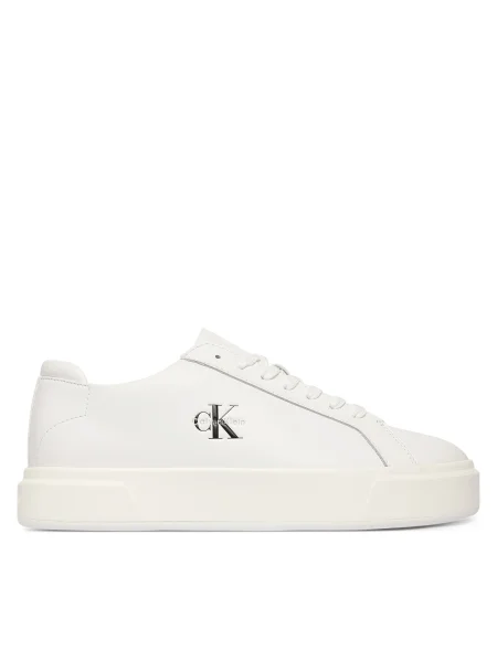 Sneakers Calvin Klein Basket Cupsole Laceup Lth Ml alb