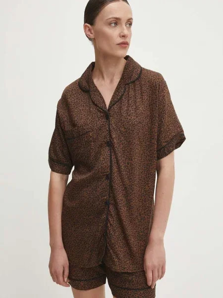 Пижама Answear Lab дамска кафяво