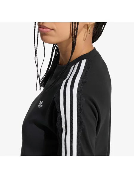 T-shirt adidas Lace 3 Stripes Tee Black L μαύρο