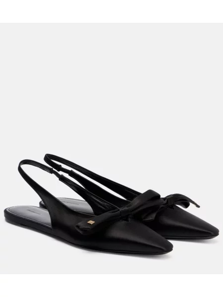 Balerini Balenciaga din satin slingback negru