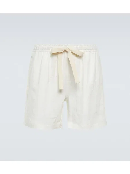 Lanene kratke hlače Commas bela