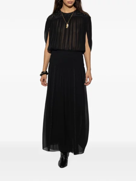 Rochie maxi Isabel Marant de mătase negru