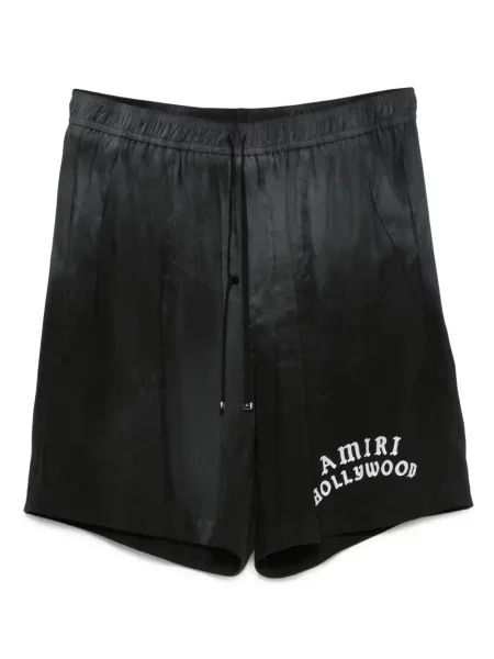 Pantaloni scurți Amiri cu broderie de mătase negru