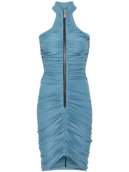 Rochie midi Mitiliane Couture drapată până la genunchi de costum albastru