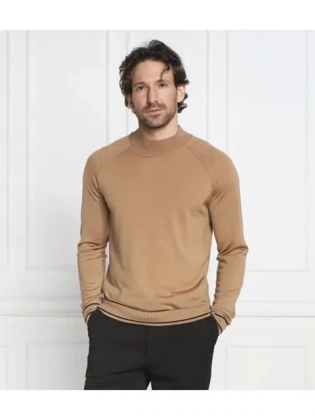 BOSS BLACK de lână pulover favino negru