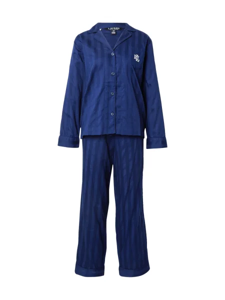 Lauren Ralph Lauren Pijama albastru / albastru închis alb