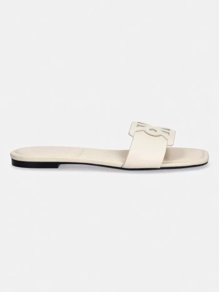Papuci Calvin Klein din piele fără toc bej
