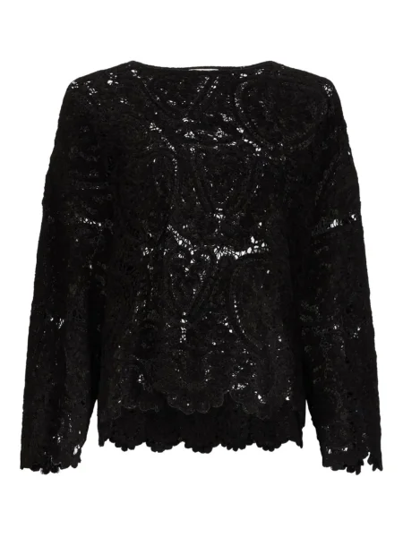 Pulover Loulou De Saison din dantelă negru