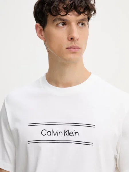 Póló Calvin Klein Ss Eu Spw Standard Graphic Tee Bright White S fehér