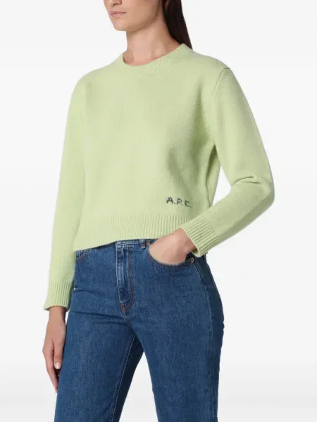 Pulover A.p.c. cu broderie verde