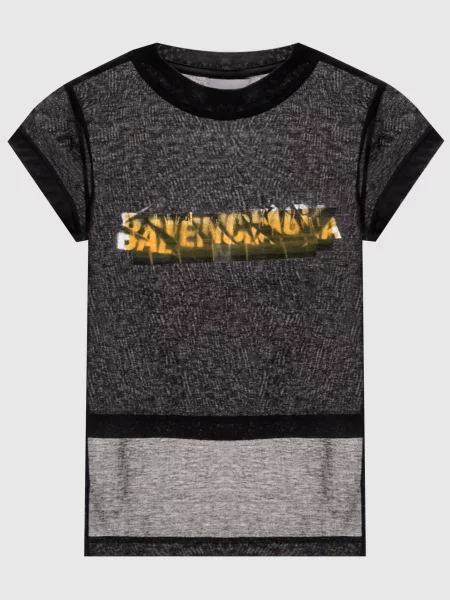 Футболка Messy Spray Chopped Balenciaga чорна