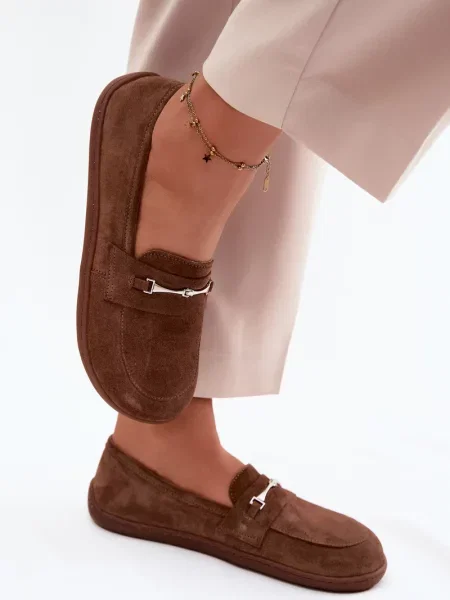 Mocasini Zazoo din piele alb