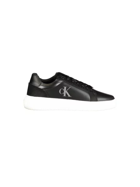 Lniane trampki Calvin Klein Jeans czarne