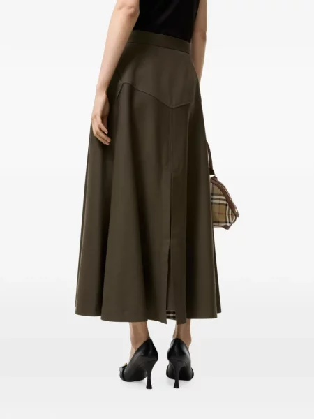 Fustă midi Burberry de lână maro