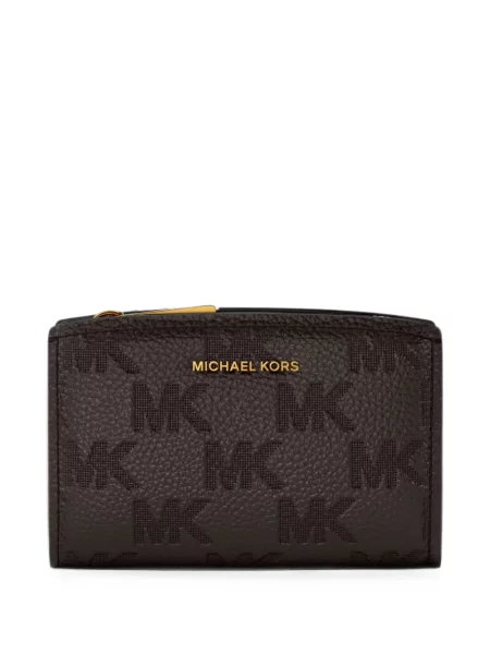 Portofel Michael Kors din piele cu autograf maro
