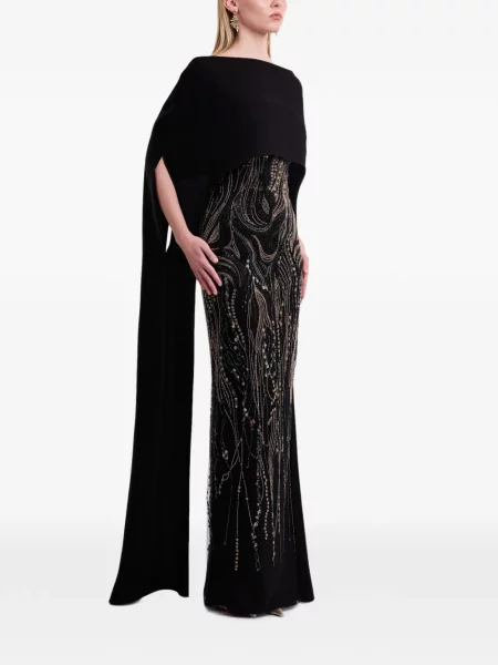 Rochie maxi Gemy Maalouf cu mărgele negru