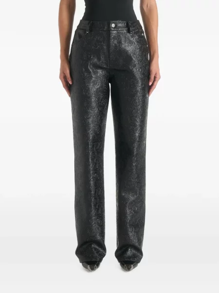 Pantaloni Manière De Voir din piele negru