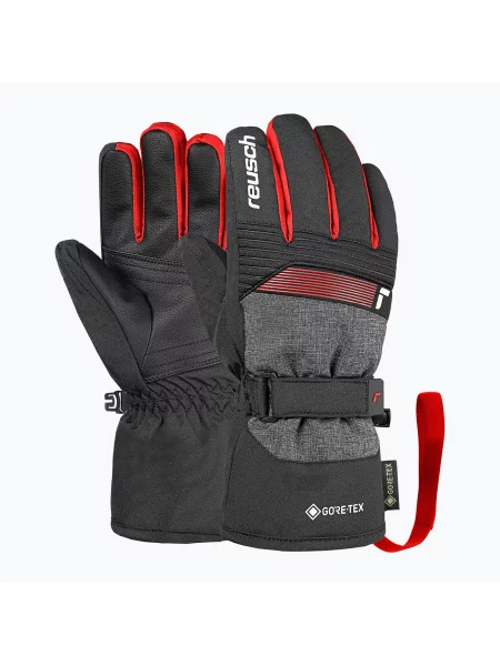 Mănuși de schi pentru copii Reusch Rocket GORE-TEX black/black melange/fire red negru