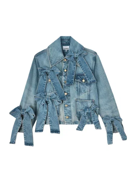 Kurtka jeansowa Ganni niebieska