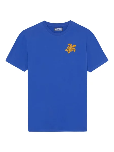Tricou Vilebrequin cu broderie cu decolteu rotund albastru