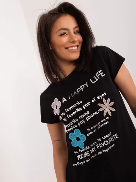 Bluză Fashionhunters cu inscripții negru