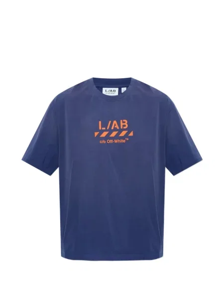 Тениска L/ab C/o Off-white с принт бяло