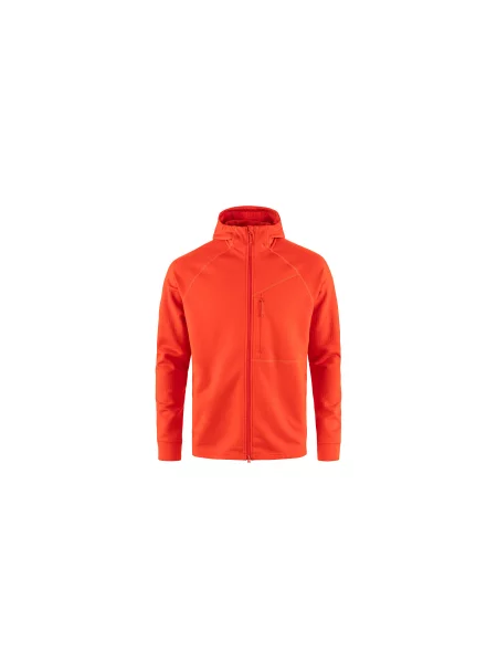 Fjällräven Abisko Grid Fleece Hoodie M Mężczyźni Bluzy i bluzy z kapturem Fjällräven Size: S czerwony