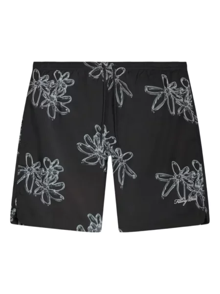 Slip de baie Filling Pieces cu model floral negru