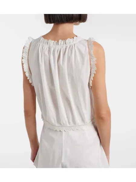 Top Dôen cu broderie alb