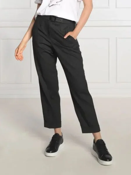 Peserico De lână pantaloni | carrot fit negru
