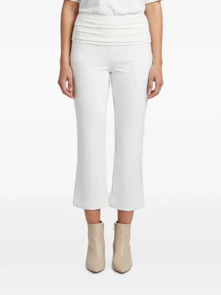 Pantaloni Cherie drapate alb