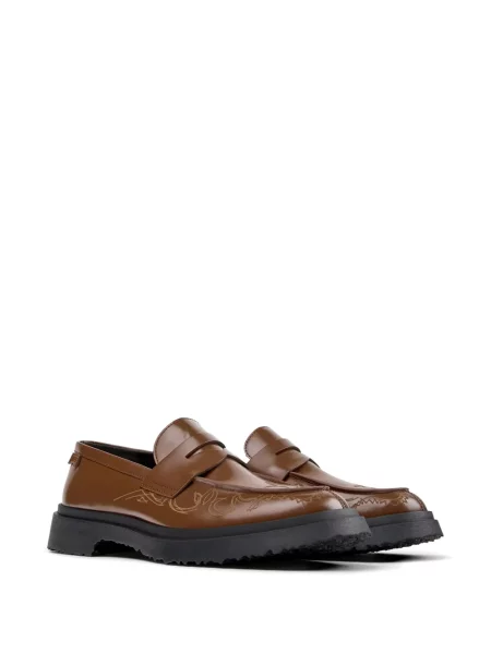 Pantofi loafer Camper cu broderie din piele maro
